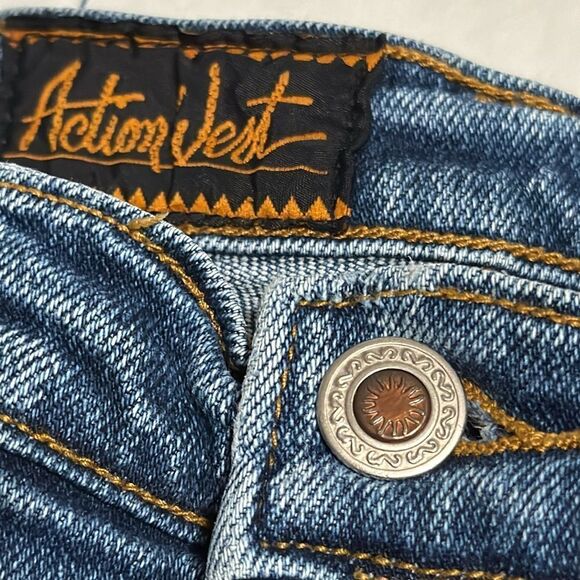 Action West Vintage Made in Mexico Western 90s Y2K Straight Leg Stretch Jeans 14 - Picture 9 of 12